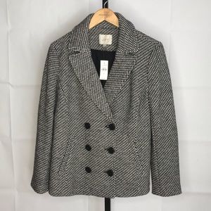Loft wool blend houndstooth jacket